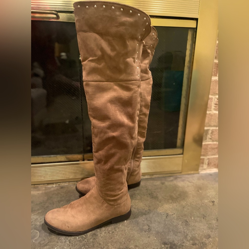 XOXO Tan Over the Knee Boots Size 7.5